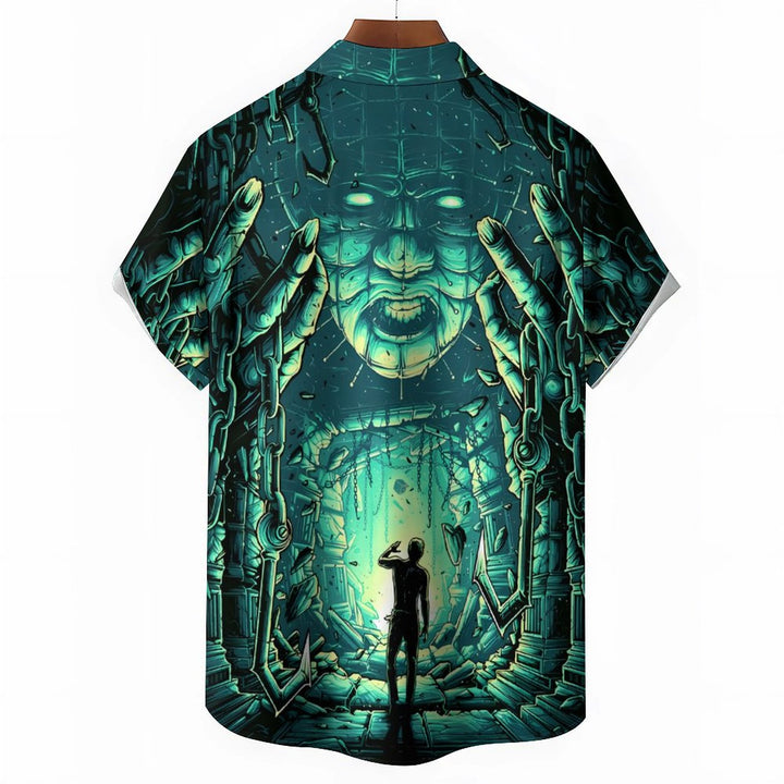 Horror Character Men's Casual Short Sleeve Shirt 2402000192