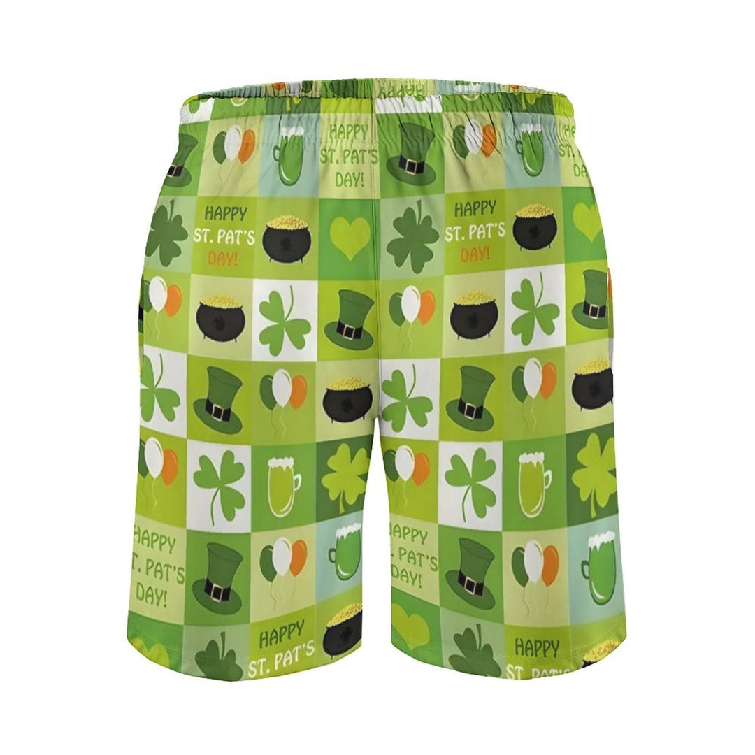 Men's Sports St Patrick‘s Day Shamrock  Beach Shorts 2312000410