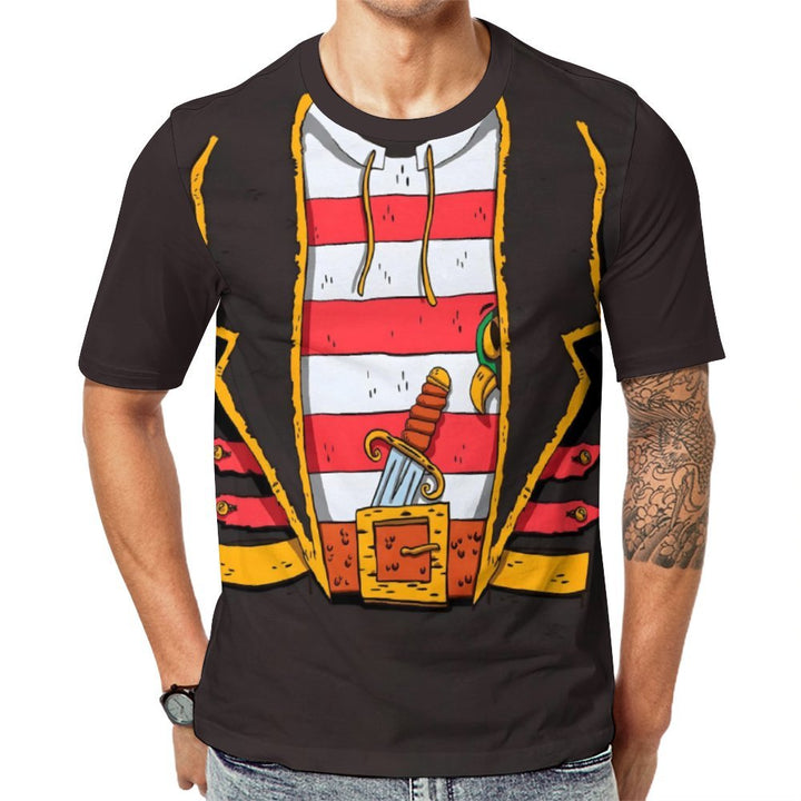 Men's Round Neck Pirate Captain Casual T-Shirt 2312000408