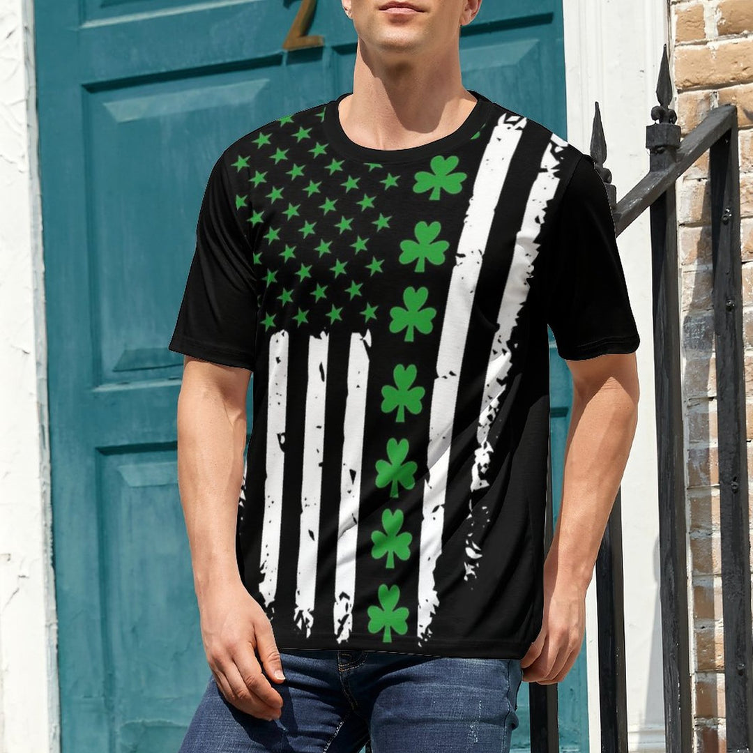 Men's Round Neck St. Patrick’s Day Shamrock Casual T-Shirt 2312000390