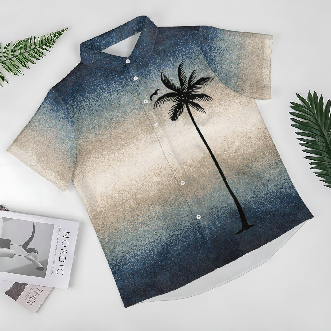 Men's Coconut Palm Casual Short Sleeve Shirt 2403000217