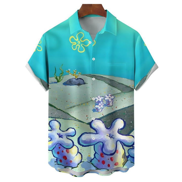 Bikini Bottom Casual Short Sleeve Shirt 2401000355