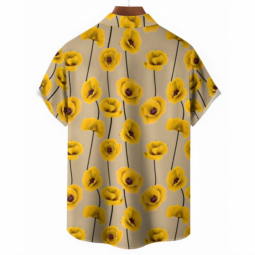 Men's Flowers Casual Short Sleeve Shirt 2403000250