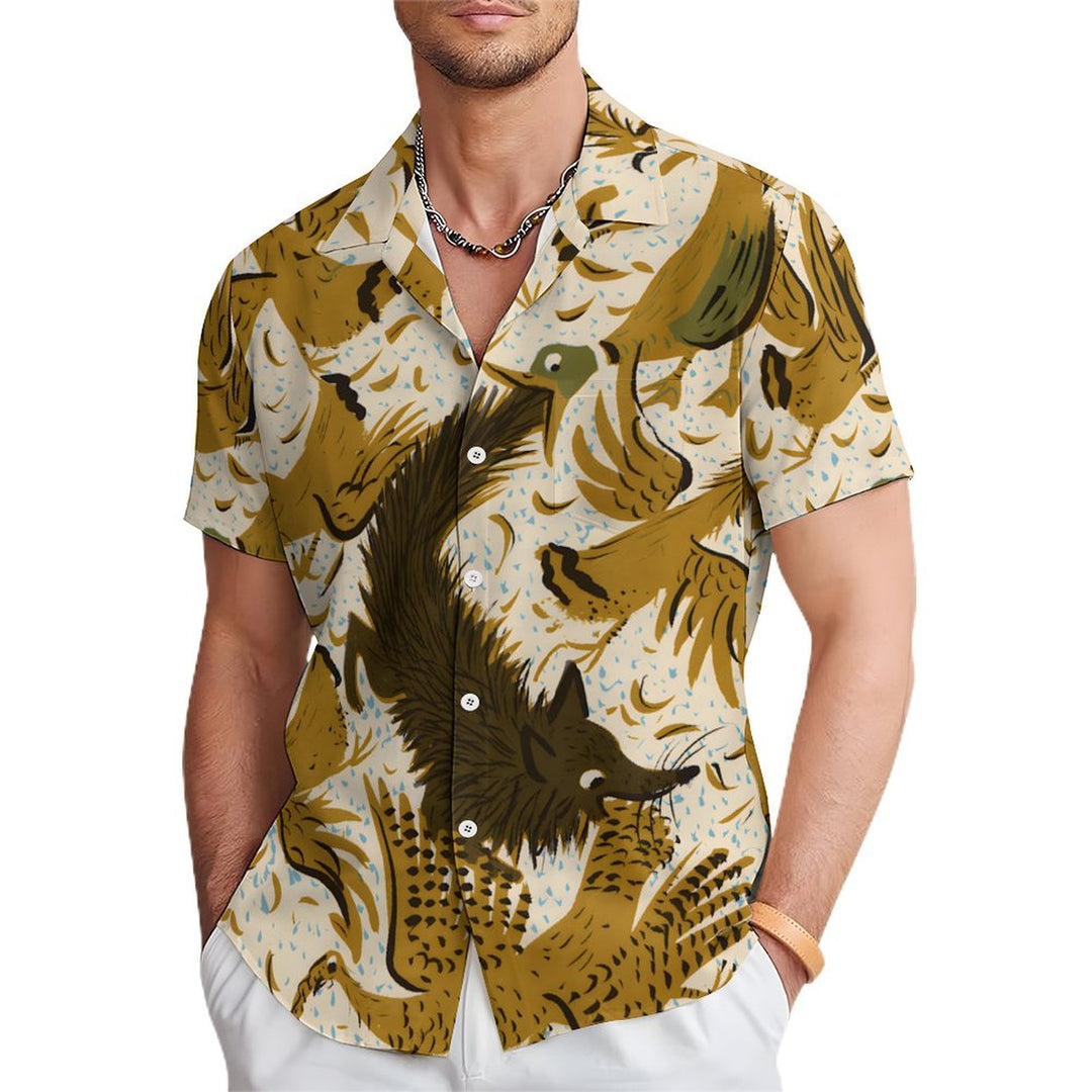 Men's Fox And Duck Casual Short Sleeve Shirt 2403000002