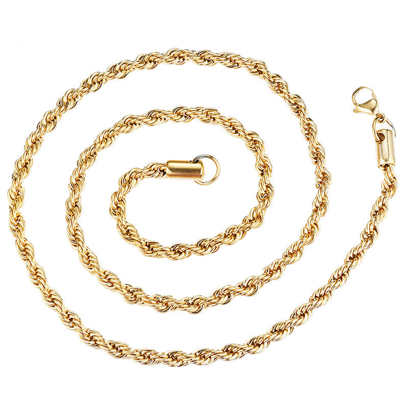Twist Necklace Jewelry Men Hip Hop Women Jewelry Necklace 240200953