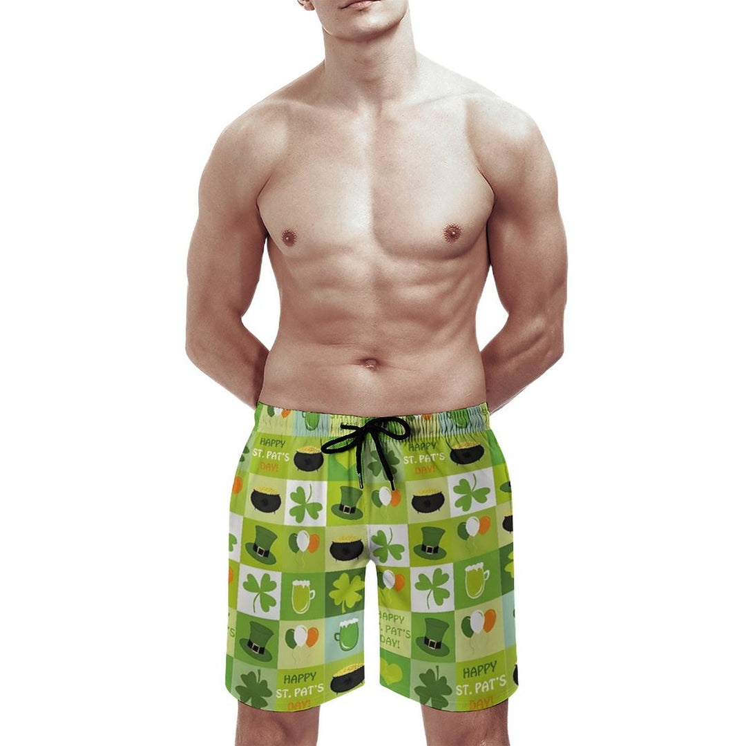 Men's Sports St Patrick‘s Day Shamrock  Beach Shorts 2312000410