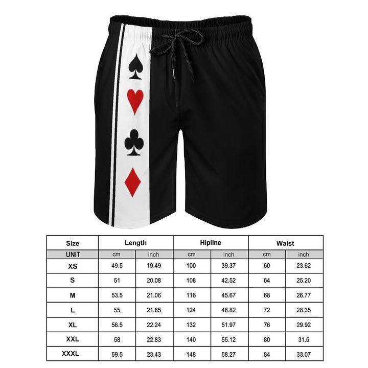 Men's Sports Poker Pattern Beach Shorts 2402000303