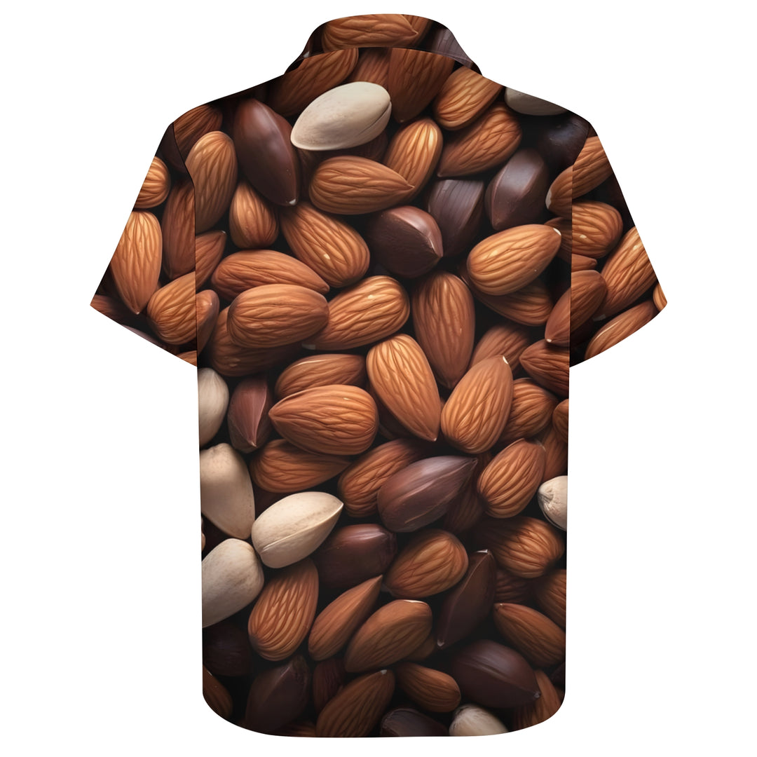 Nut Themed PrintCasual Short Sleeve Shirt 2403000216