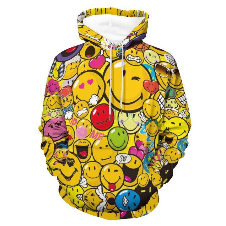 Unisex hooded smiley print sweatshirt 2311000178