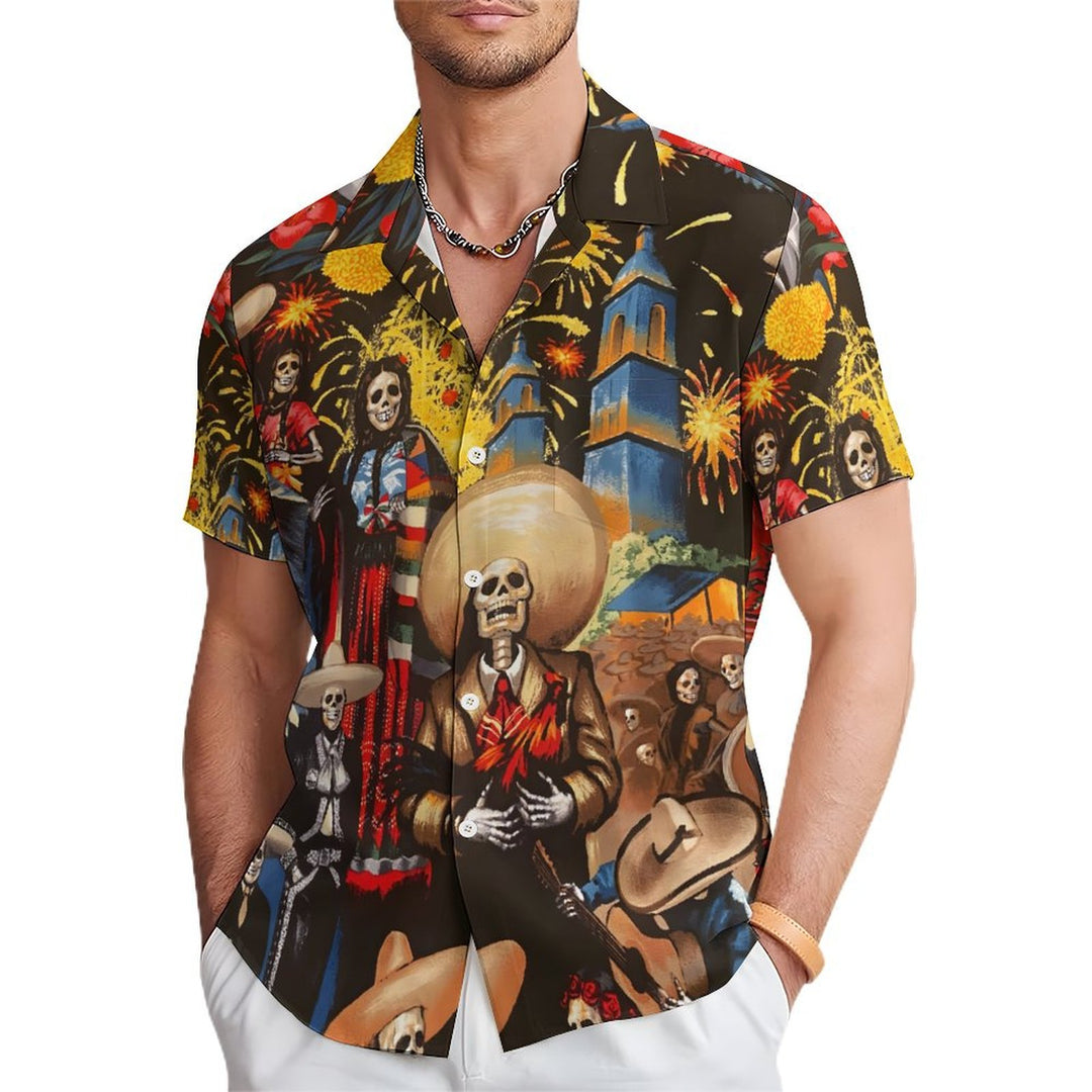 Men's Mexican Culture Casual Short Sleeve Shirt 2401000391