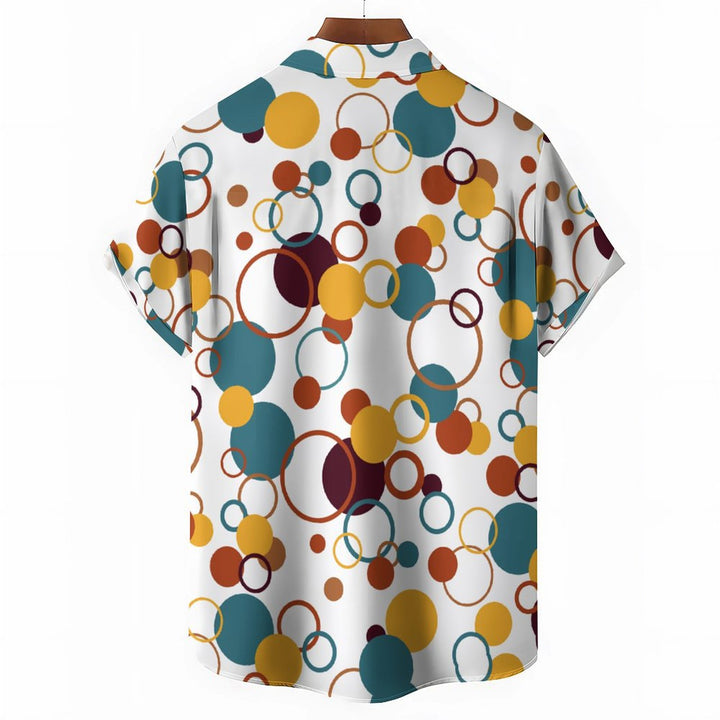Men's Polka Dot Art Casual Short Sleeve Shirt 2402000135