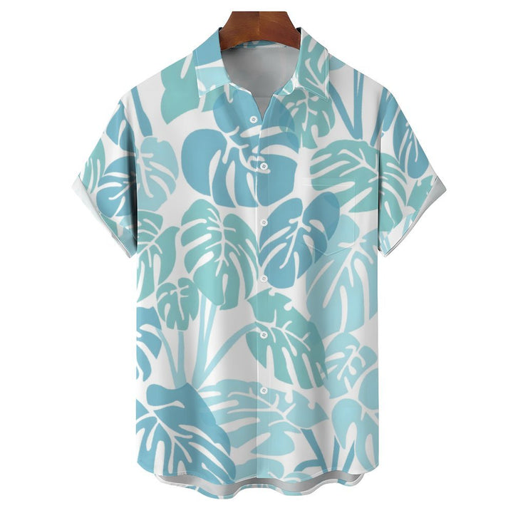 Men's Leaf Casual Short Sleeve Shirt 2312000541