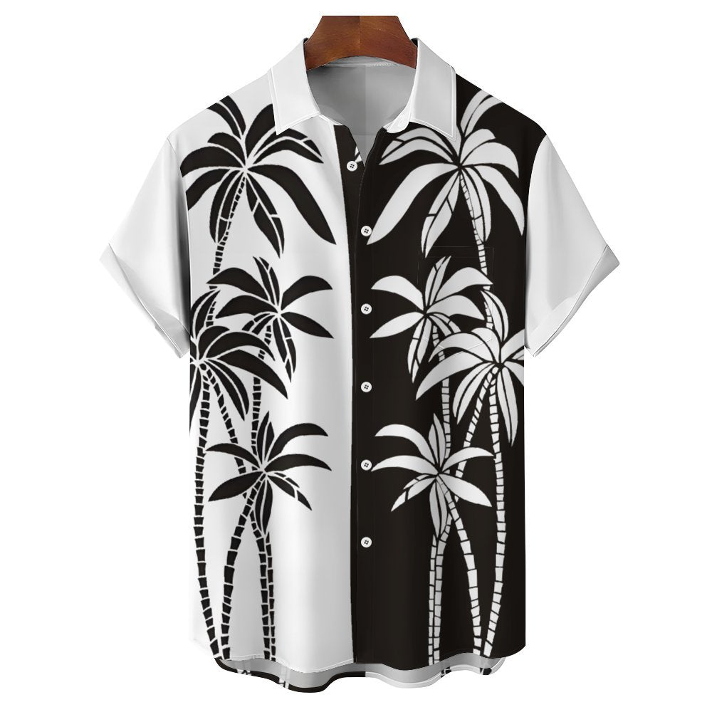 Men's Hawaiian Coconut Palm Casual Short Sleeve Shirt 2401000144