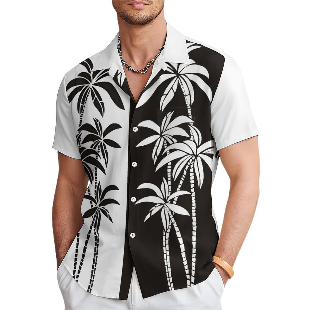 Men's Hawaiian Coconut Palm Casual Short Sleeve Shirt 2401000144