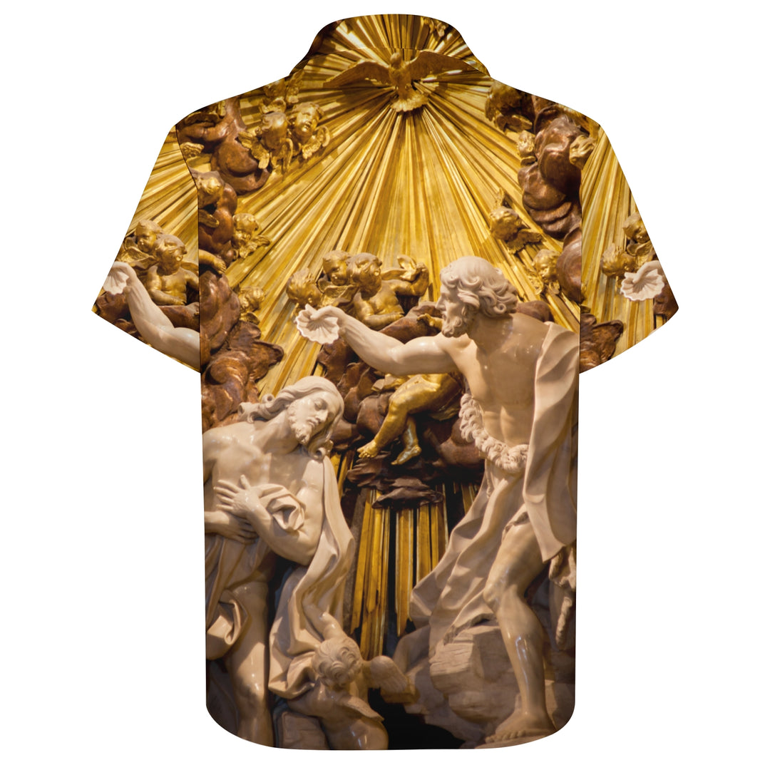 Men's Art Religious Print Short Sleeve Shirt 2403000232