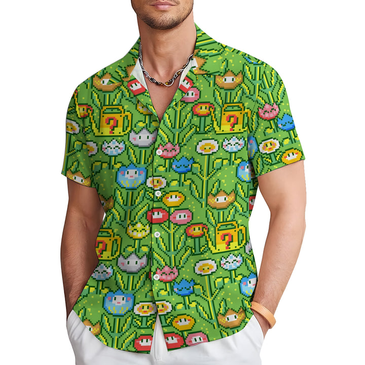 Men's Digital Game Print Casual Short Sleeve Shirt 2403000231