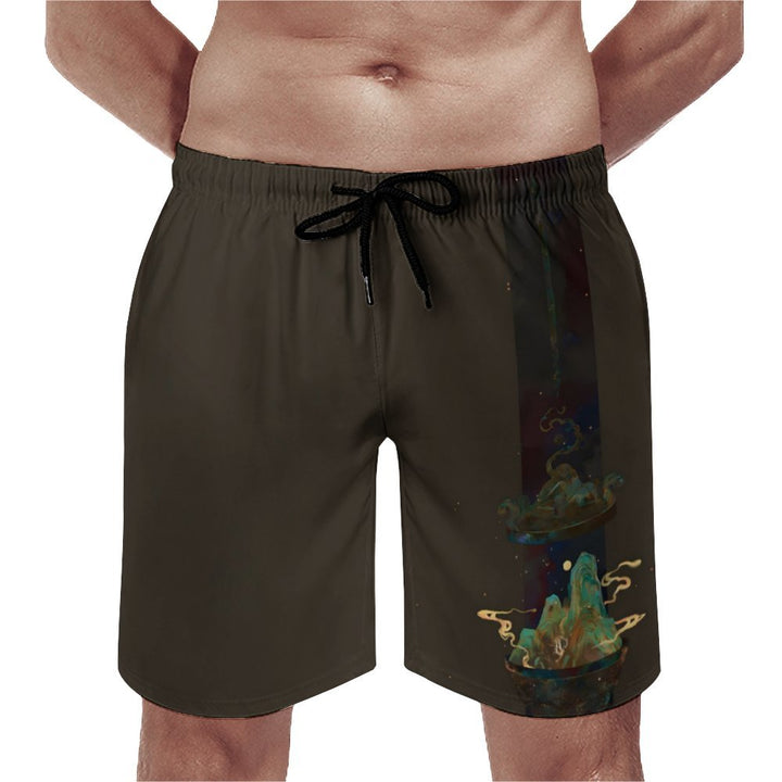 Men's Landscape Art Print Beach Shorts 2402000304