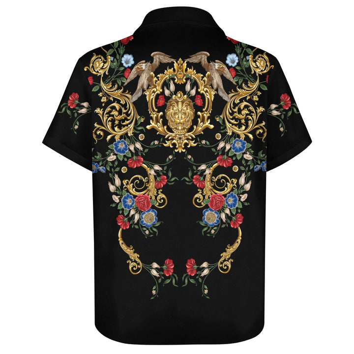 Men's Baroque Lion Casual Short Sleeve Shirt 2403000124