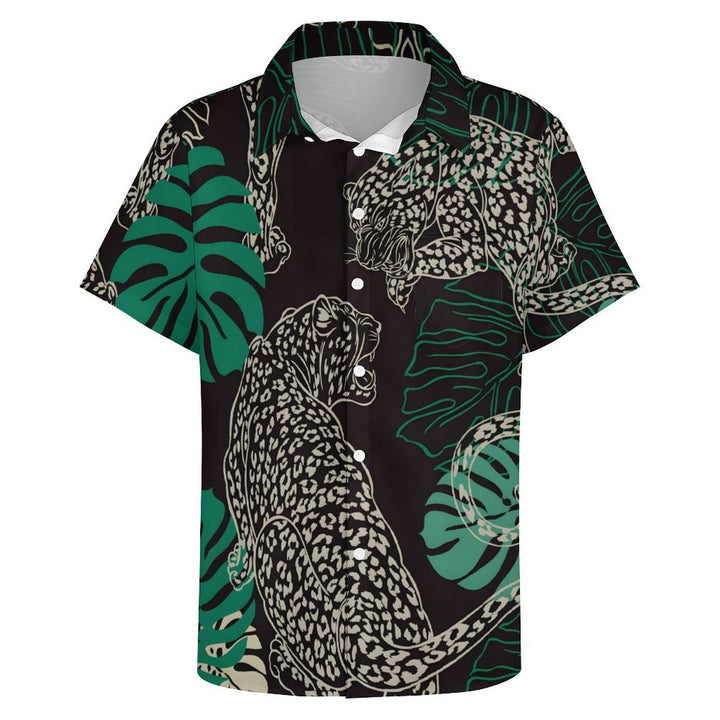 Men's Leopard Casual Short Sleeve Shirt 2402000259