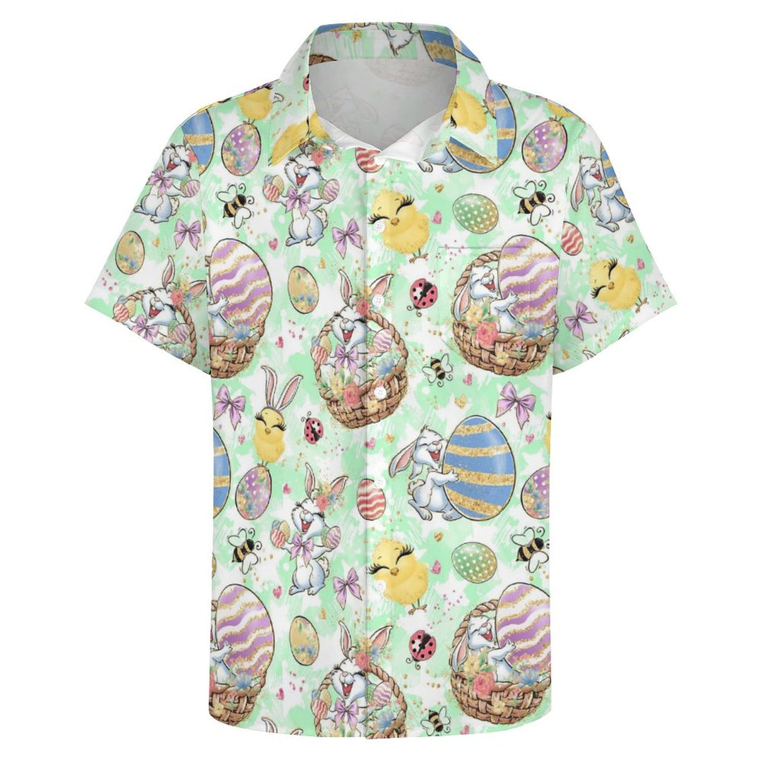 Easter Bunny Egg Chick Casual Short Sleeve Shirt 2312000344