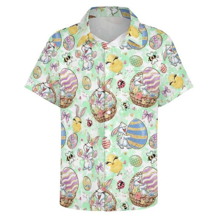 Easter Bunny Egg Chick Casual Short Sleeve Shirt 2312000344