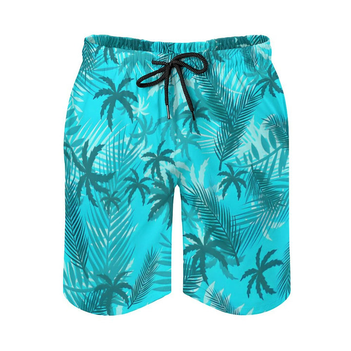 Men's Hawaiian Coconut Print Beach Shorts 2402000306