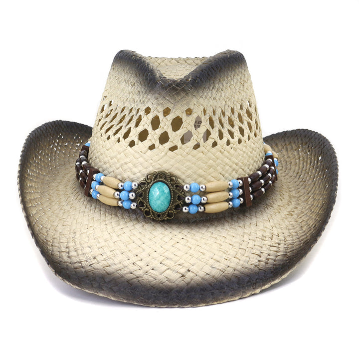 Western Painted Cowboy Straw Hat For Men And Women Outdoor Travel To The Seaside Sun Protection Hat 240203043