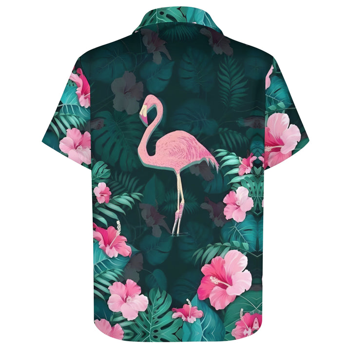 Men's Hawaiian Flamingo Casual Short Sleeve Shirt 2403000356