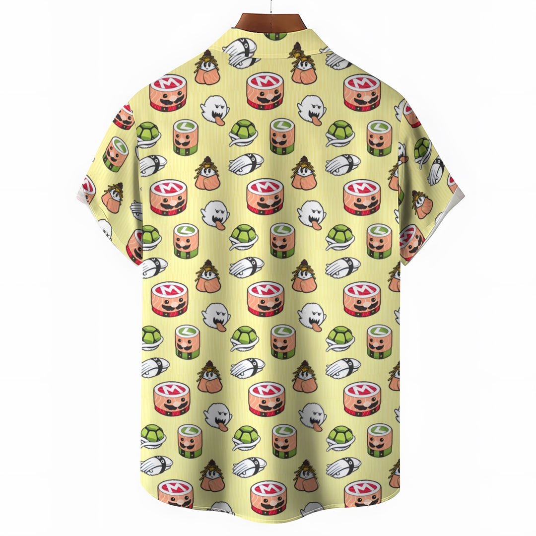 Digital Game Printing Men's Casual Short Sleeve Shirt 2403000225