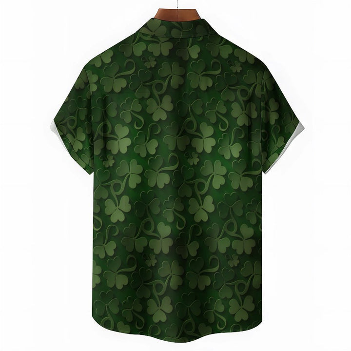 Happy St. Patrick's Day Casual Short Sleeve Shirt 2402000101