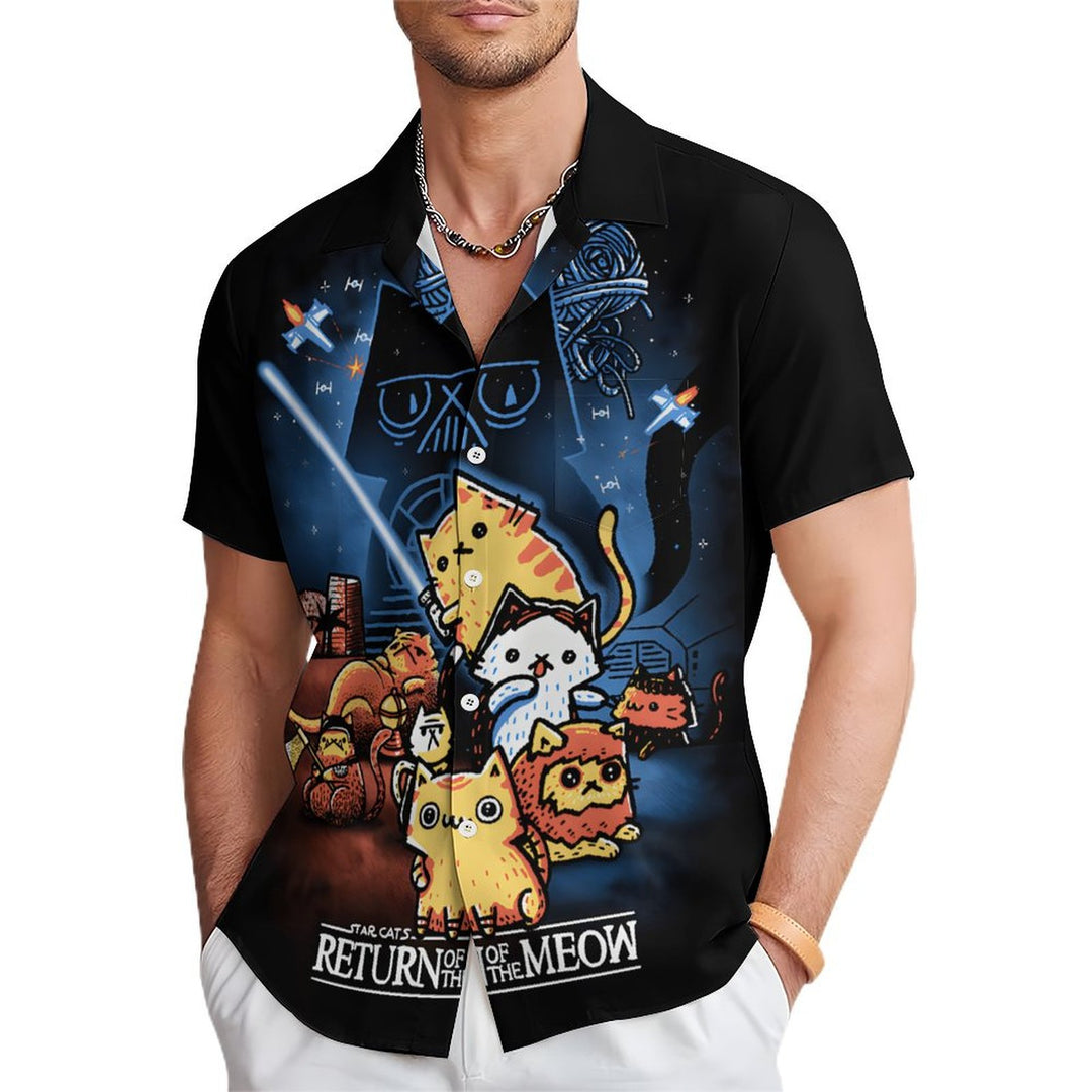 Men's Return Of The Meow Casual Short Sleeve Shirt 2402000090