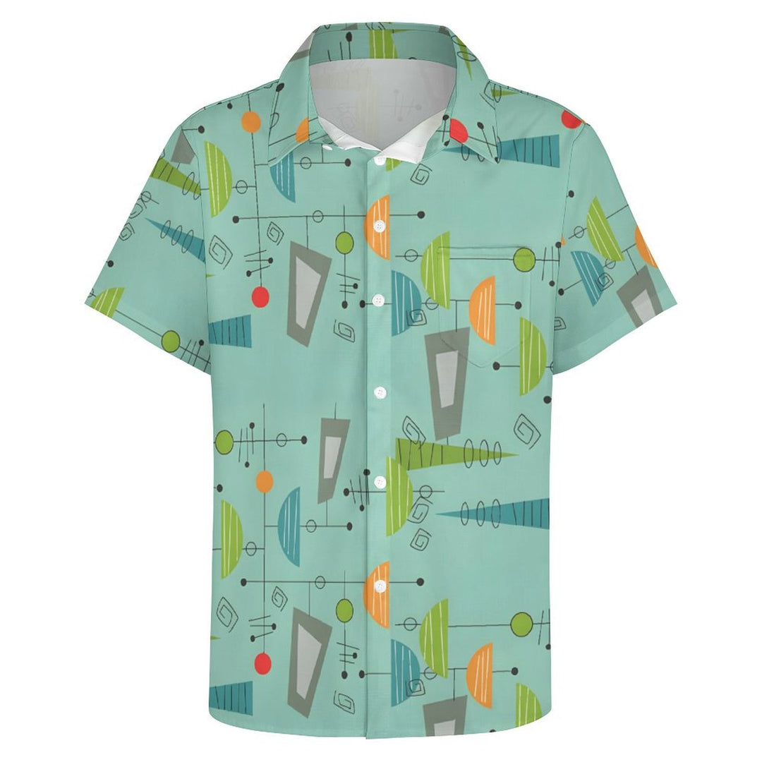 Geometric Print Casual Short Sleeve Shirt 2403000017