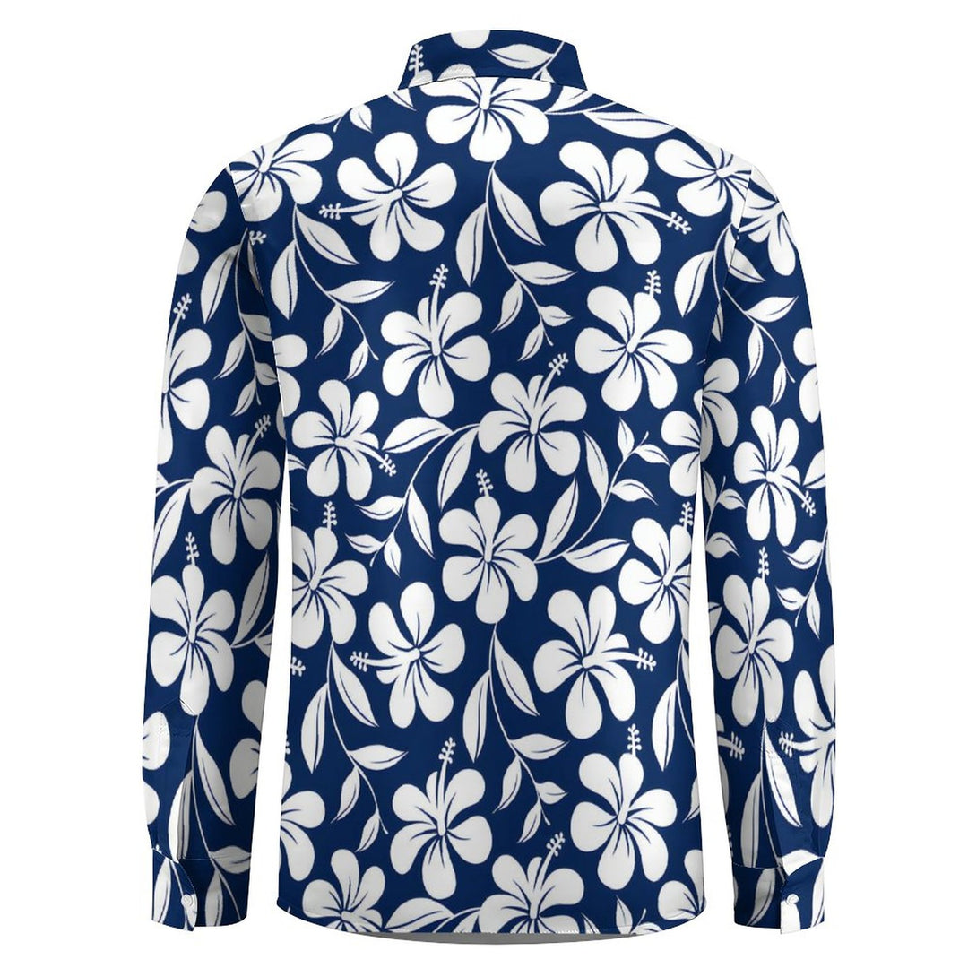 Men's Casual Hawaii Flowers Printed Long Sleeve Shirt 2311000761