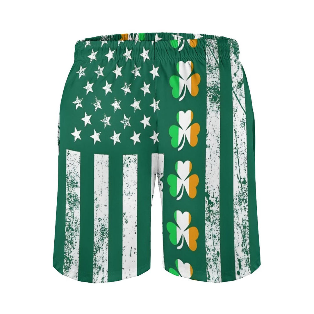 Men's Sports St Patrick‘s Day Shamrock  Beach Shorts 2312000413