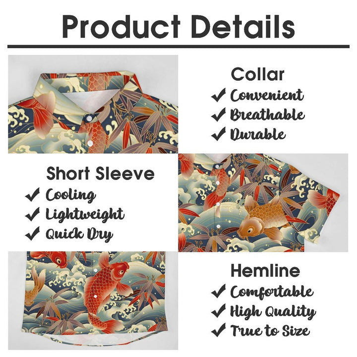 Men's Koi Carp Casual Short Sleeve Shirt 2310000952