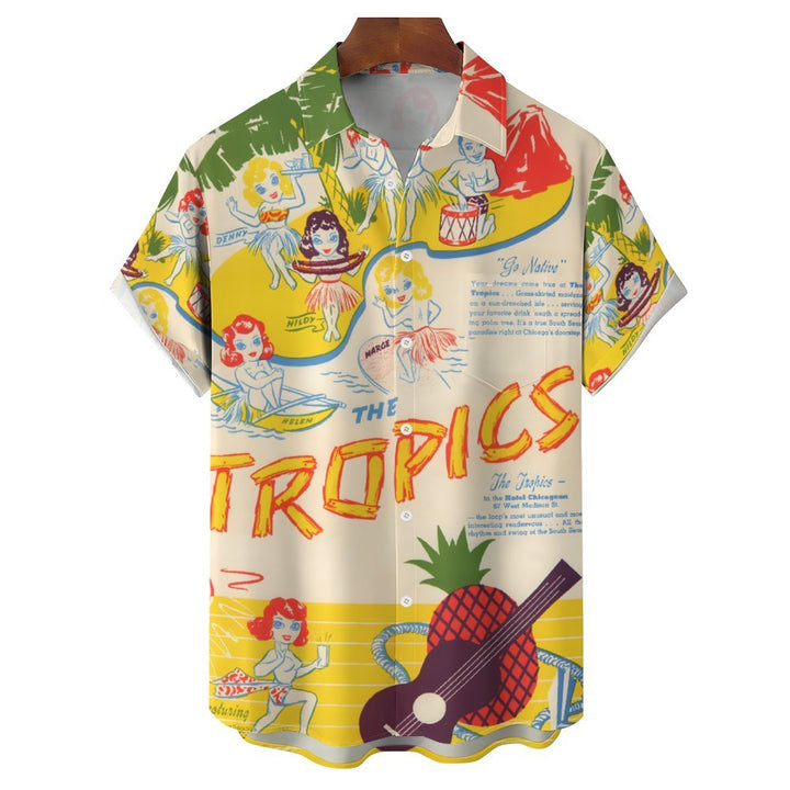Men's Hawaiian Casual Short Sleeve Shirt 2401000194