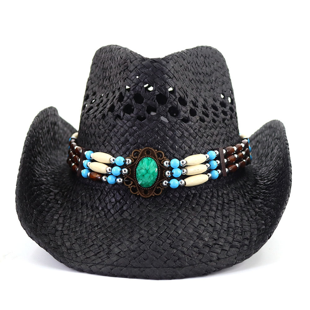 Western Painted Cowboy Straw Hat For Men And Women Outdoor Travel To The Seaside Sun Protection Hat 240203043