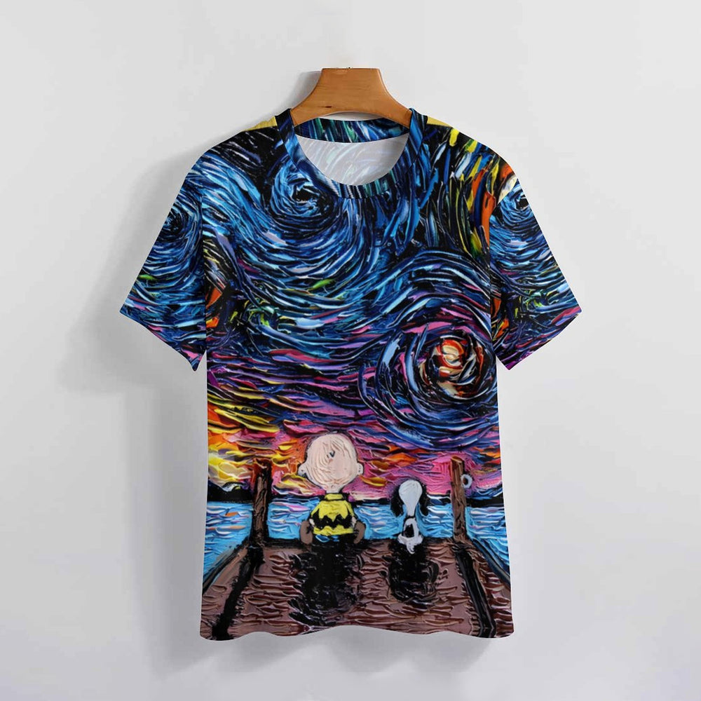 Men'S Round Neck Cartoon Casual T-Shirt 2403000158