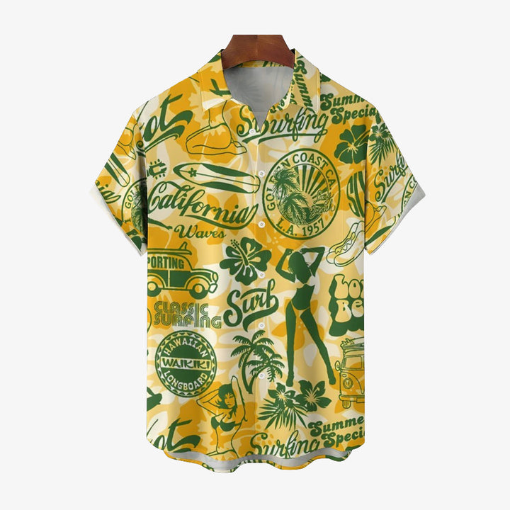 Men's Hawaiian Casual Short Sleeve Shirt 2402000352