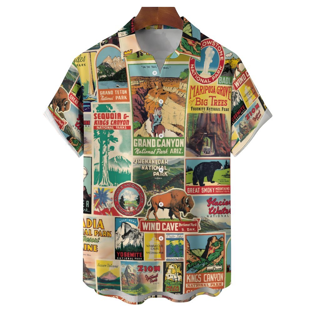 Men's National Park Casual Short Sleeve Shirt 2402000358