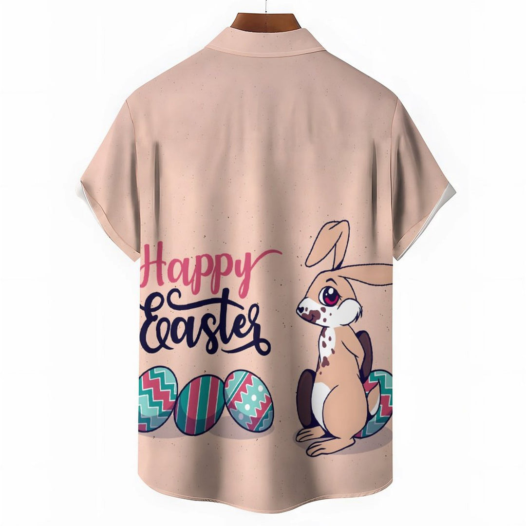 Men's Easter Bunny Casual Short Sleeve Shirt 2401000235