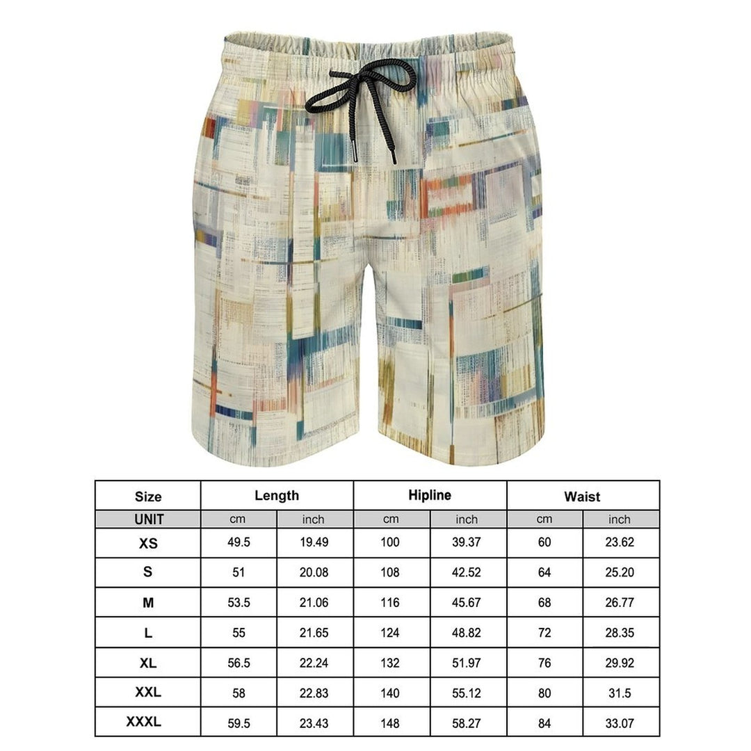 Men's Sports Texture Print Beach Shorts 2402000209