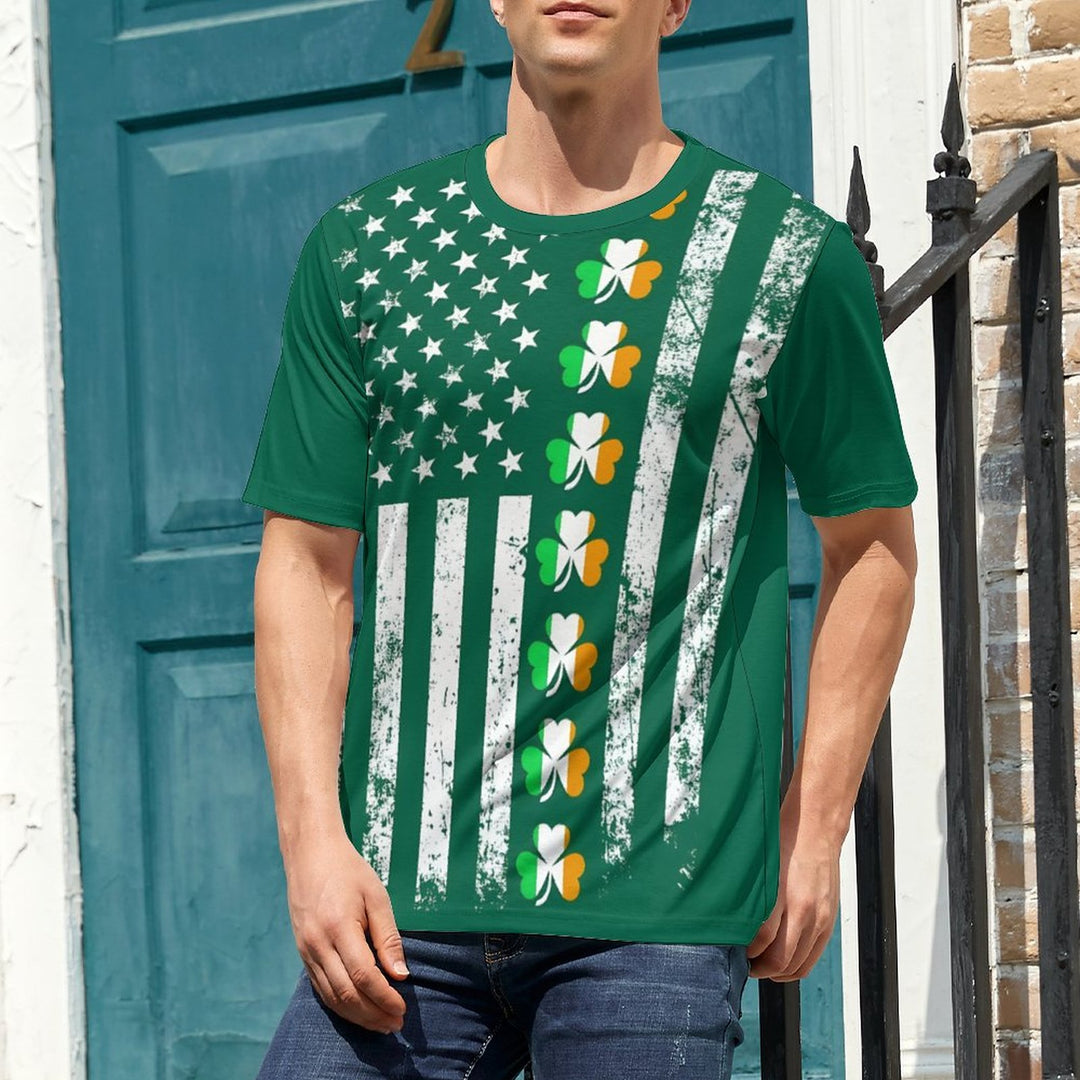 Men's Round Neck St. Patrick’s Day Shamrock Casual T-Shirt 2312000409