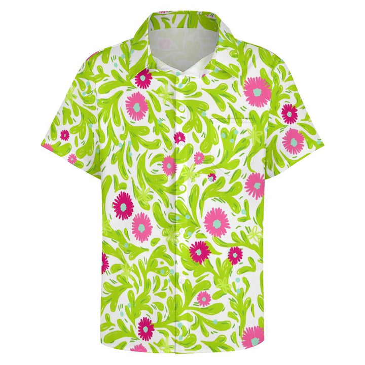 Men's Flower Vine Casual Short Sleeve Shirt 2402000344