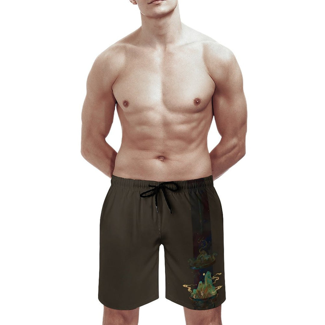 Men's Landscape Art Print Beach Shorts 2402000304