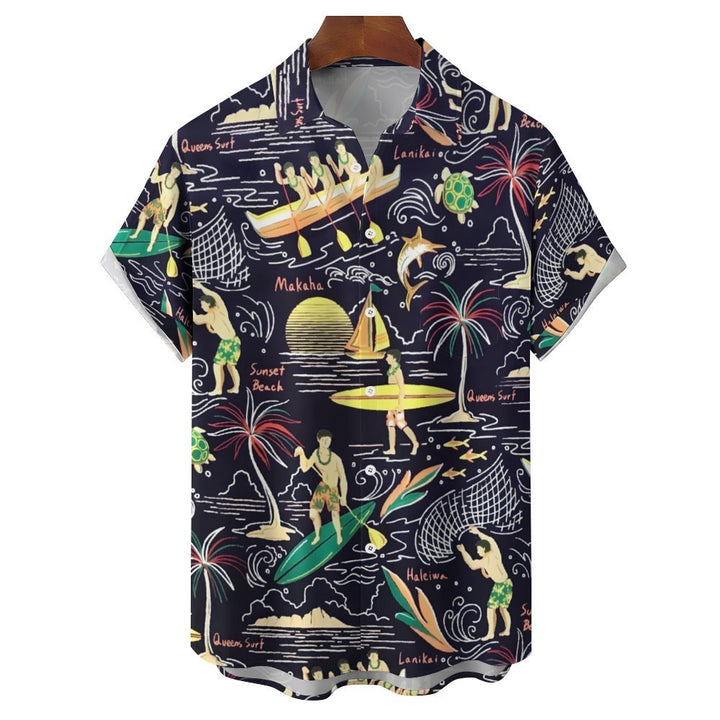 Men's Hawaiian Casual Short Sleeve Shirt 2401000118