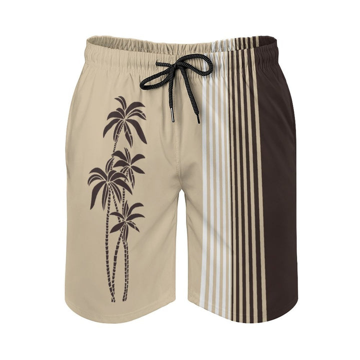 Men's Sports Coconut Palm Stripes Beach Shorts 2401000165