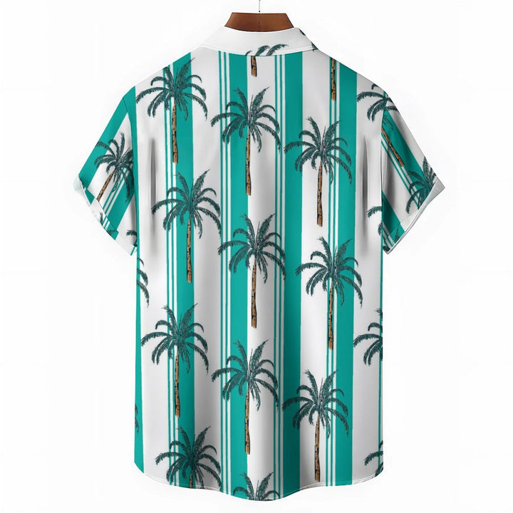 Men's Coconut Stripes Casual Short Sleeve Shirt 2403000001