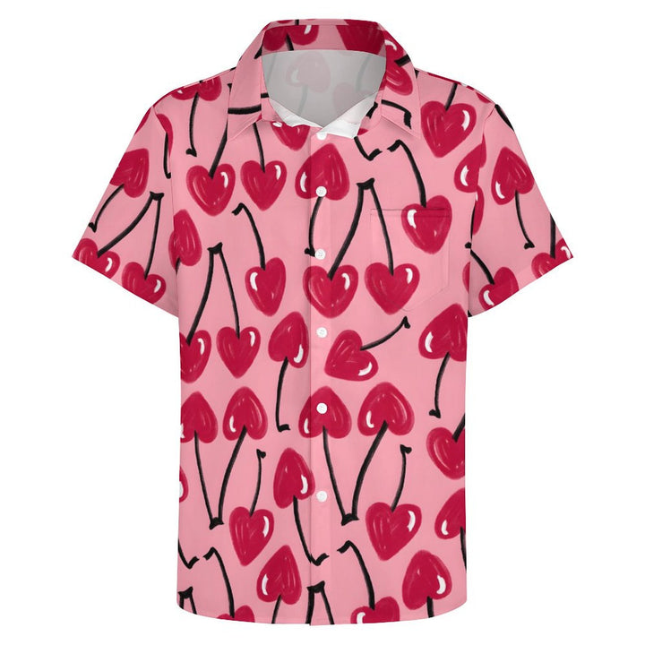 Men's Cherry Casual Short Sleeve Shirt 2401000130