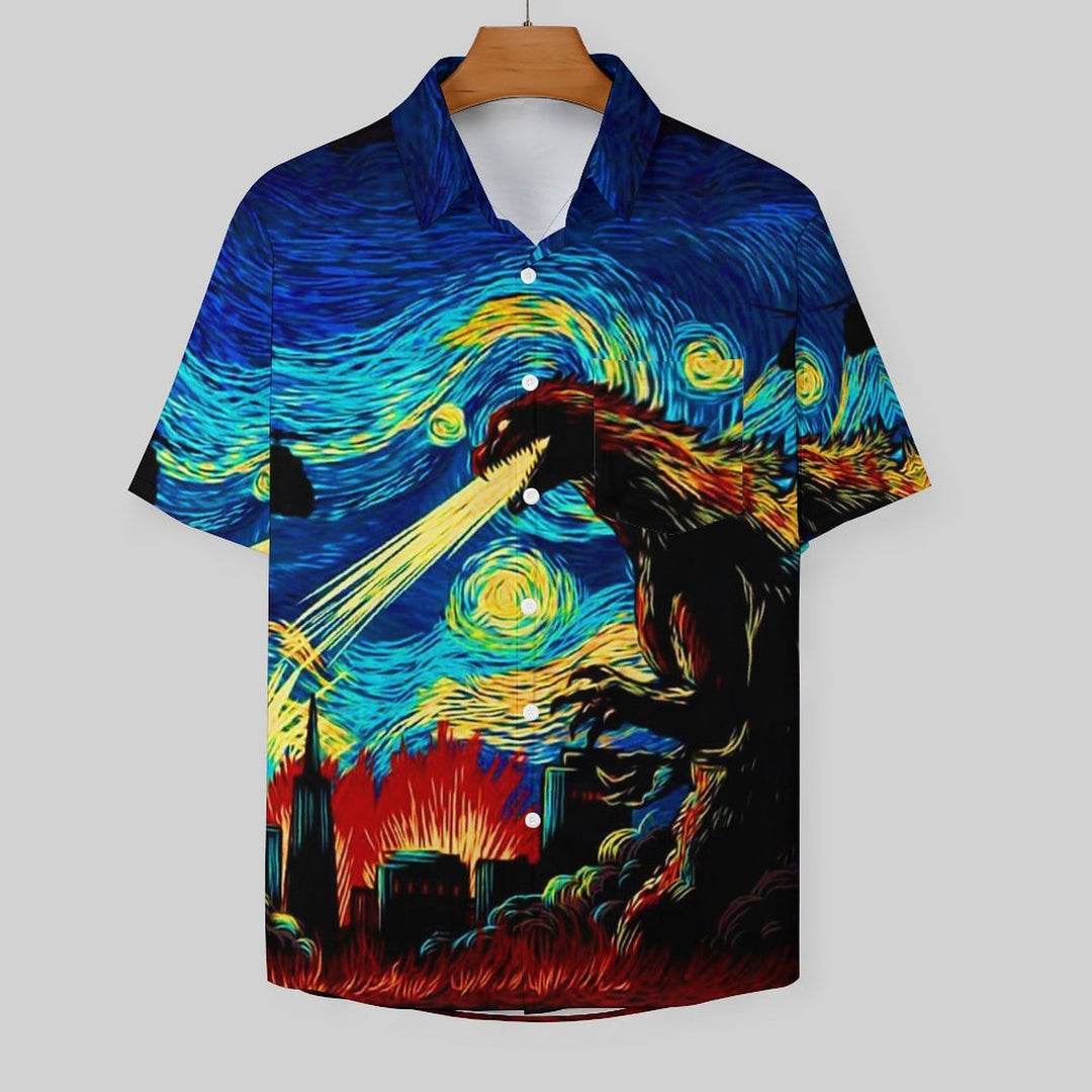 Men's Godzilla Casual Fashion Short Sleeve Shirt 2307101069